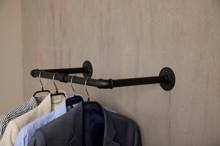 Klädstång Vägg/Tak Svart Ø25 mm Pipe System